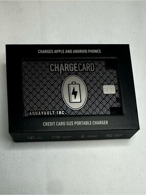 ChargeCard Credit Card Size Portable Charger - Black & Silver